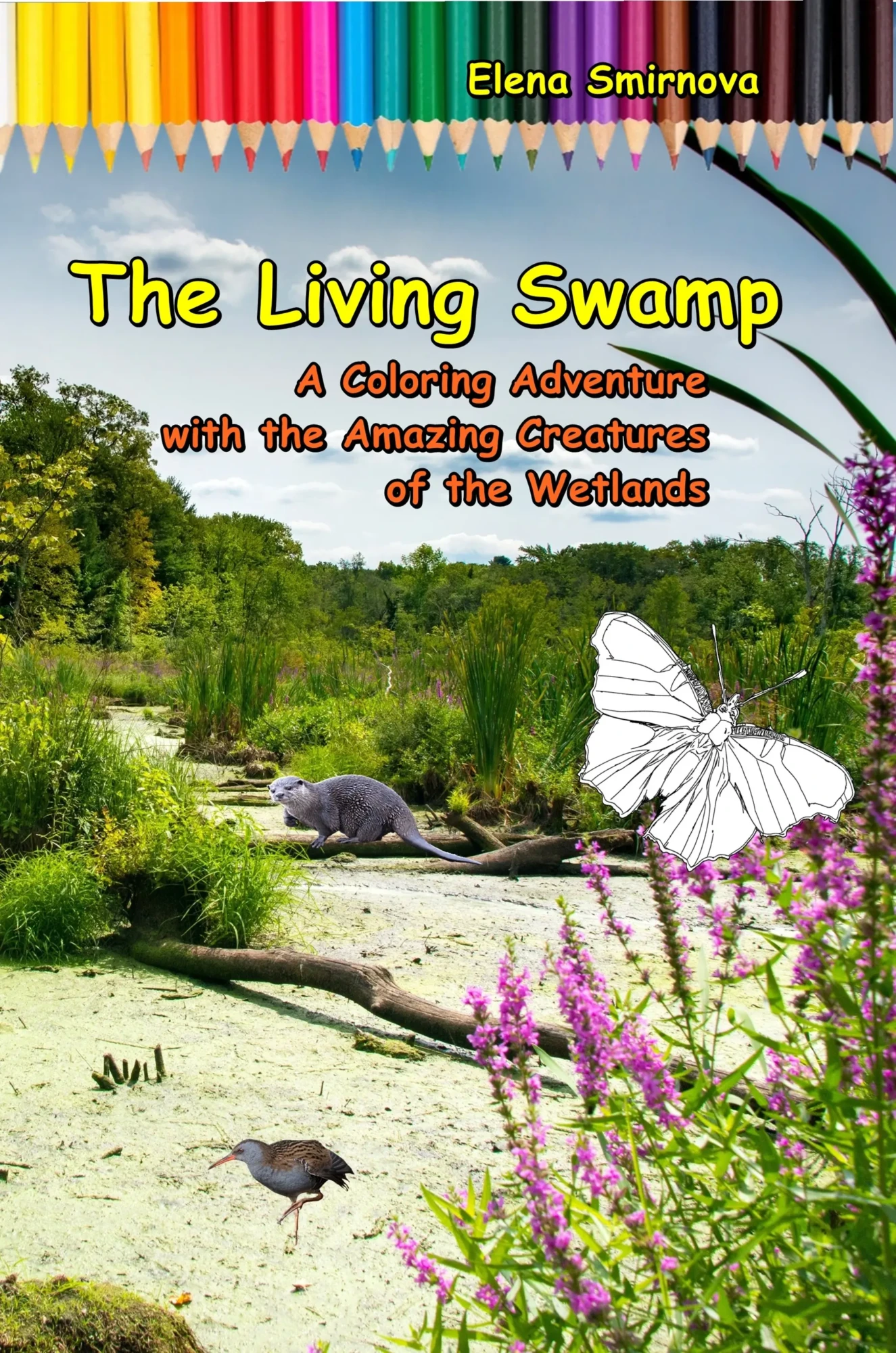 The Living Swamp: A realistic coloring book for children aged 6-8.